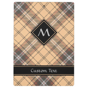 Beige und Brown Tartan Klemmbrett
