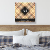 Beige und Brown Tartan Leinwanddruck (Insitu (Schlafzimmer))