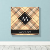 Beige und Brown Tartan Leinwanddruck (Insitu (Holzboden))