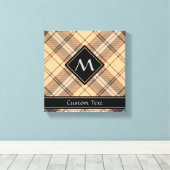 Beige und Brown Tartan Leinwanddruck (Insitu (Holzboden))