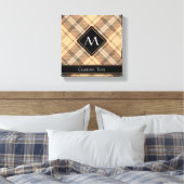 Beige und Brown Tartan Leinwanddruck (Insitu (Schlafzimmer))