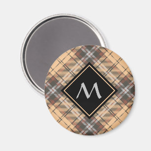 Beige und Brown Tartan Magnet