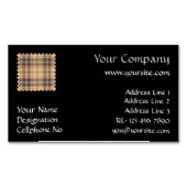 Beige und Brown Tartan Magnetische Visitenkarte (Vorderseite)