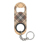 Beige und Brown Tartan Mini Flaschenöffner (Rückseite)
