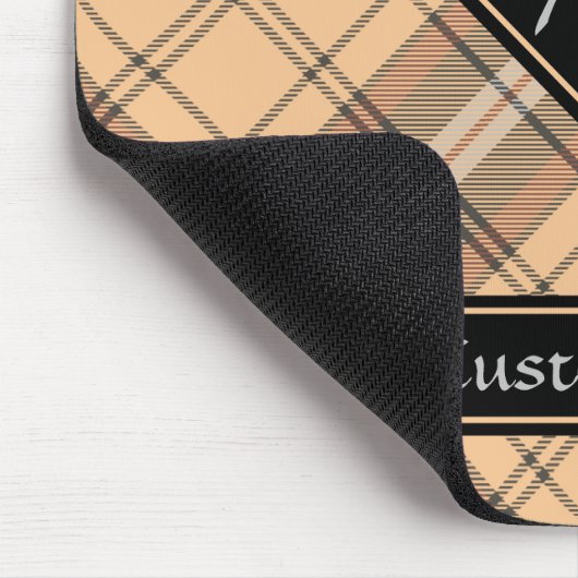 Beige und Brown Tartan Mousepad (Ecke)