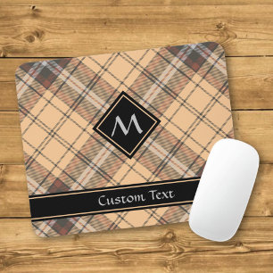 Beige und Brown Tartan Mousepad