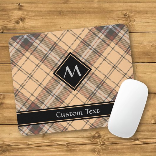 Beige und Brown Tartan Mousepad