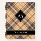 Beige und Brown Tartan Notizblock (Vorderseite)