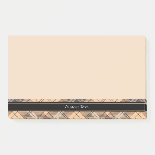 Beige und Brown Tartan Post-it Klebezettel (Vorderseite)