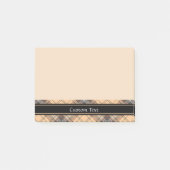 Beige und Brown Tartan Post-it Klebezettel (Vorderseite)