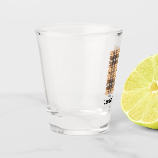 Beige und Brown Tartan Schnapsglas (Links)