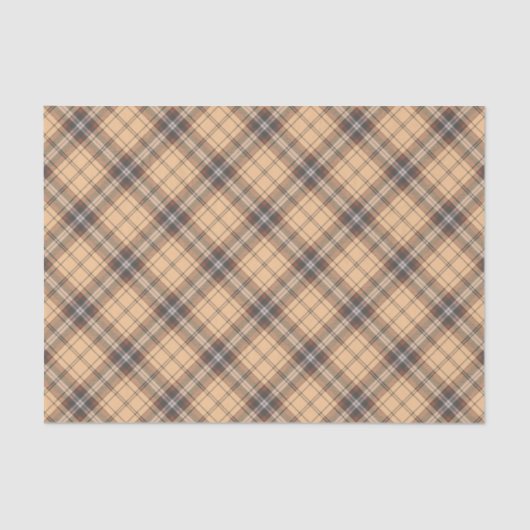 Beige und Brown Tartan Seidenpapier (Vorderseite)