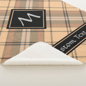 Beige und Brown Tartan Sherpadecke (3/4)