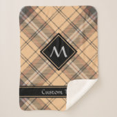 Beige und Brown Tartan Sherpadecke (Vorderseite)