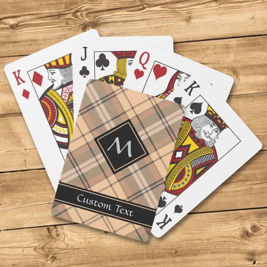 Beige und Brown Tartan Spielkarten