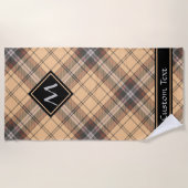 Beige und Brown Tartan Strandtuch (Vorderseite)