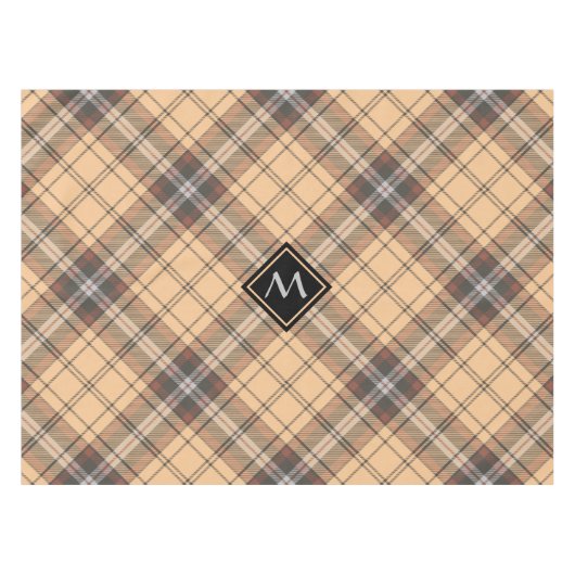 Beige und Brown Tartan Tischdecke (Vorderseite (Horizontal))