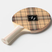 Beige und Brown Tartan Tischtennis Schläger (Vorderseite)