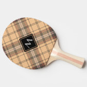 Beige und Brown Tartan Tischtennis Schläger (Seitenansicht)