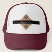 Beige und Brown Tartan Truckerkappe (Vorderseite)