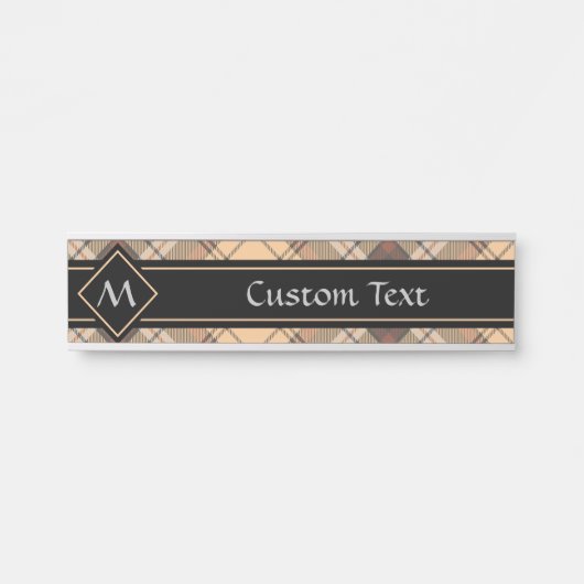 Beige und Brown Tartan Türschild (Vorderseite )