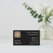 Beige und Brown Tartan Visitenkarte (Stehend Vorderseite)
