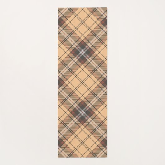 Beige und Brown Tartan Yogamatte (Rückseite)