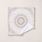 Beige und Cream Mandala Muster Badhandtuch Set (Waschlappen)