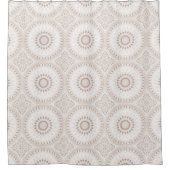 Beige und Cream Mandala Muster Duschvorhang (Vorderseite)