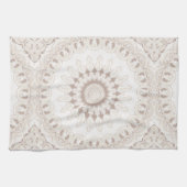 Beige und Cream Mandala Muster Geschirrtuch (Horizontal)