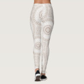 Beige und Cream Mandala Muster Leggings (Rückseite)