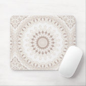 Beige und Cream Mandala Muster Mousepad (Mit Mouse)