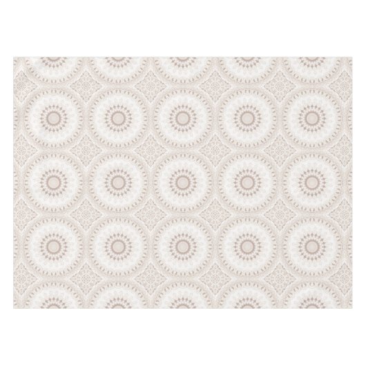 Beige und Cream Mandala Muster Tischdecke (Vorderseite (Horizontal))