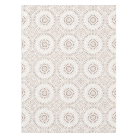 Beige und Cream Mandala Muster Tischdecke (Vorderseite)