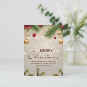 Beige und Creme frohe Weihnachten Flyer (Stehend Vorderseite)