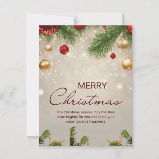Beige und Creme frohe Weihnachten Flyer (Vorderseite)