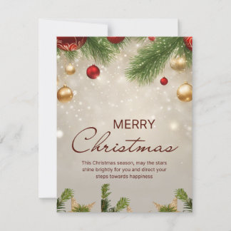 Beige und Creme frohe Weihnachten Flyer