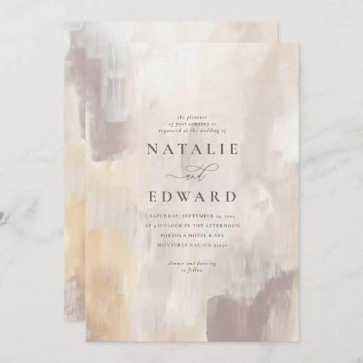 Beige- und cremefarbene Hochzeit mit lackierten St (Vorne/Hinten)