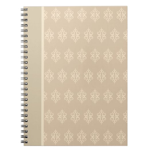 Beige- und cremefarbene Spitzenschreibmappe Notizblock (Vorderseite)