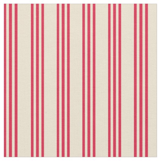 Beige und Crimson-farbene Streifen Stoff (Nahaufnahme)