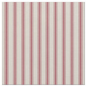 Beige und Crimson Red Classic - Ticking Stripes Stoff (Nahaufnahme)