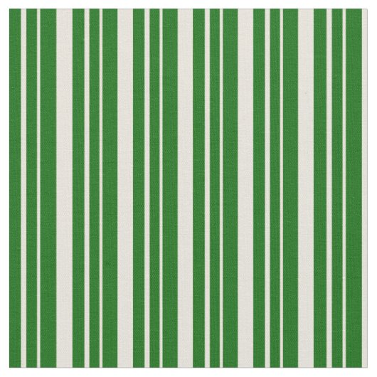 Beige und dunkelgrüne Linde/Streifenmuster Stoff (Nahaufnahme)