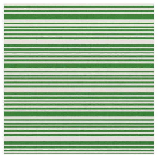 Beige und dunkelgrüne Streifen Stoff (Nahaufnahme)