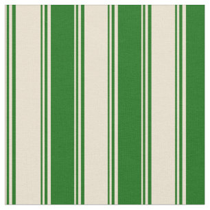 Beige und dunkelgrüne Streifen Stoff
