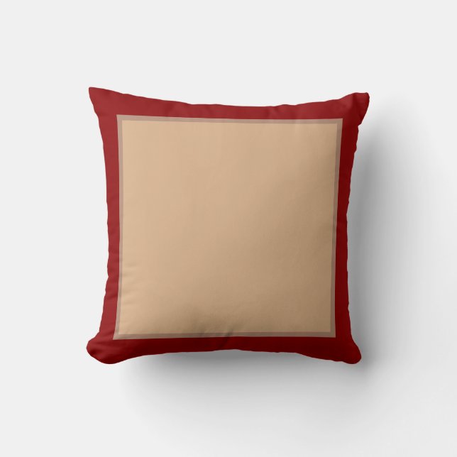 Beige und dunkelrot kissen (Vorderseite)