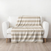 Beige und Elfenbein Streifen | Modernes Bauernhaus Fleecedecke