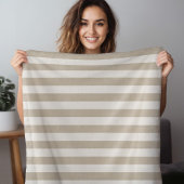 Beige und Elfenbein Streifen | Modernes Bauernhaus Fleecedecke