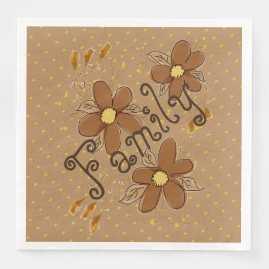 Beige und Gelb Serviette (Vorderseite)