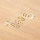 Beige und Gold Einfache Hochzeitsfeiern Acryleinladungen (Ablage )