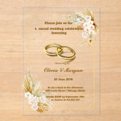 Beige und Gold Einfache Hochzeitsfeiern Acryleinladungen (Vorderseite)